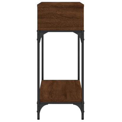 Brown Oak Console Table, 100x30.5x75 cm, Engineered Wood