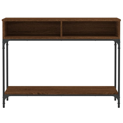 Brown Oak Console Table, 100x30.5x75 cm, Engineered Wood