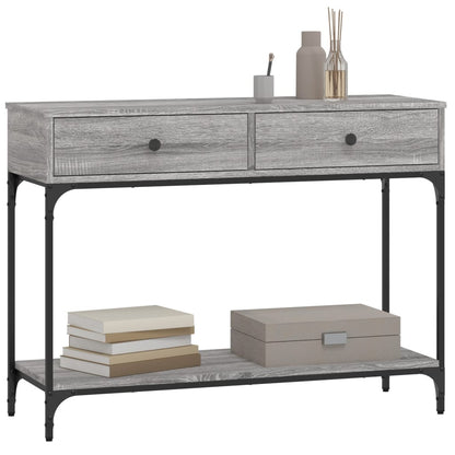 Sonoma Grey Console Table - Engineered Wood, 100x34.5x75 cm