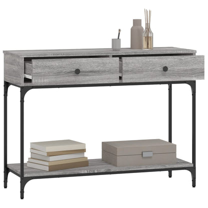 Sonoma Grey Console Table - Engineered Wood, 100x34.5x75 cm