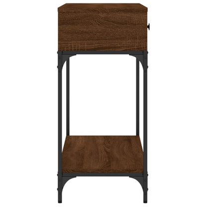 Brown Oak Console Table - Engineered Wood, 100x34.5x75 cm