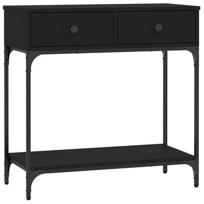 Black Engineered Wood Console Table - 75x34.5x75cm