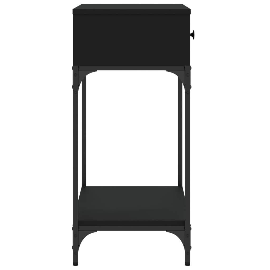 Black Engineered Wood Console Table - 75x34.5x75cm