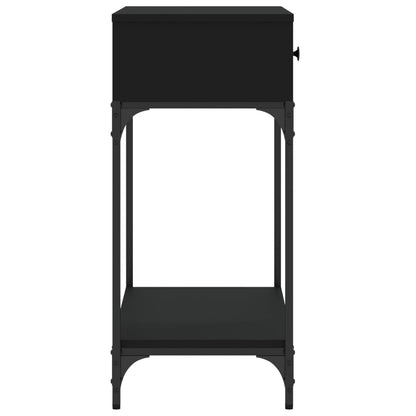Black Engineered Wood Console Table - 75x34.5x75cm
