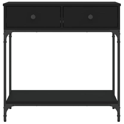 Black Engineered Wood Console Table - 75x34.5x75cm