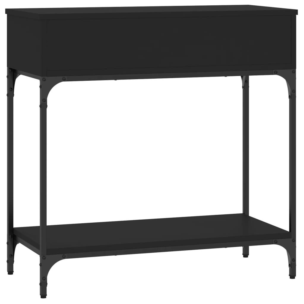 Black Engineered Wood Console Table - 75x34.5x75cm