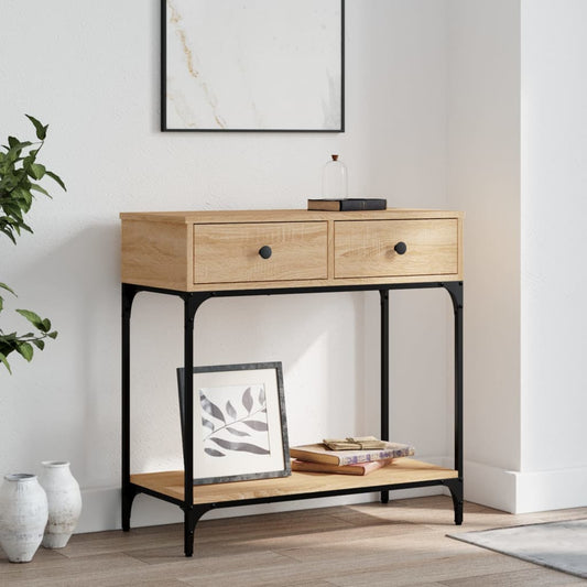 Sonoma Oak Console Table - Engineered Wood, 75x34.5x75 cm