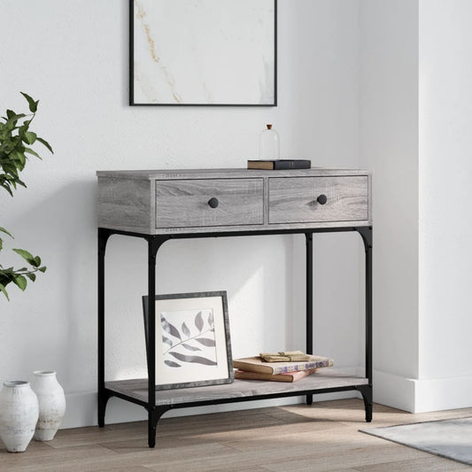 Sonoma Grey Console Table - Engineered Wood, 75x34.5x75 cm