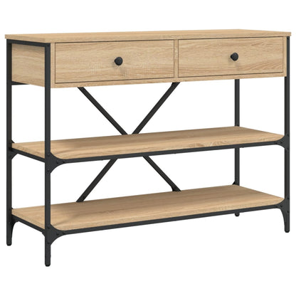 Sonoma Oak Console Table with Drawers & Shelves | Engineered Wood