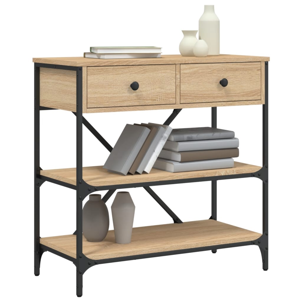 Sonoma Oak Console Table - 75x34.5x75cm, Engineered Wood