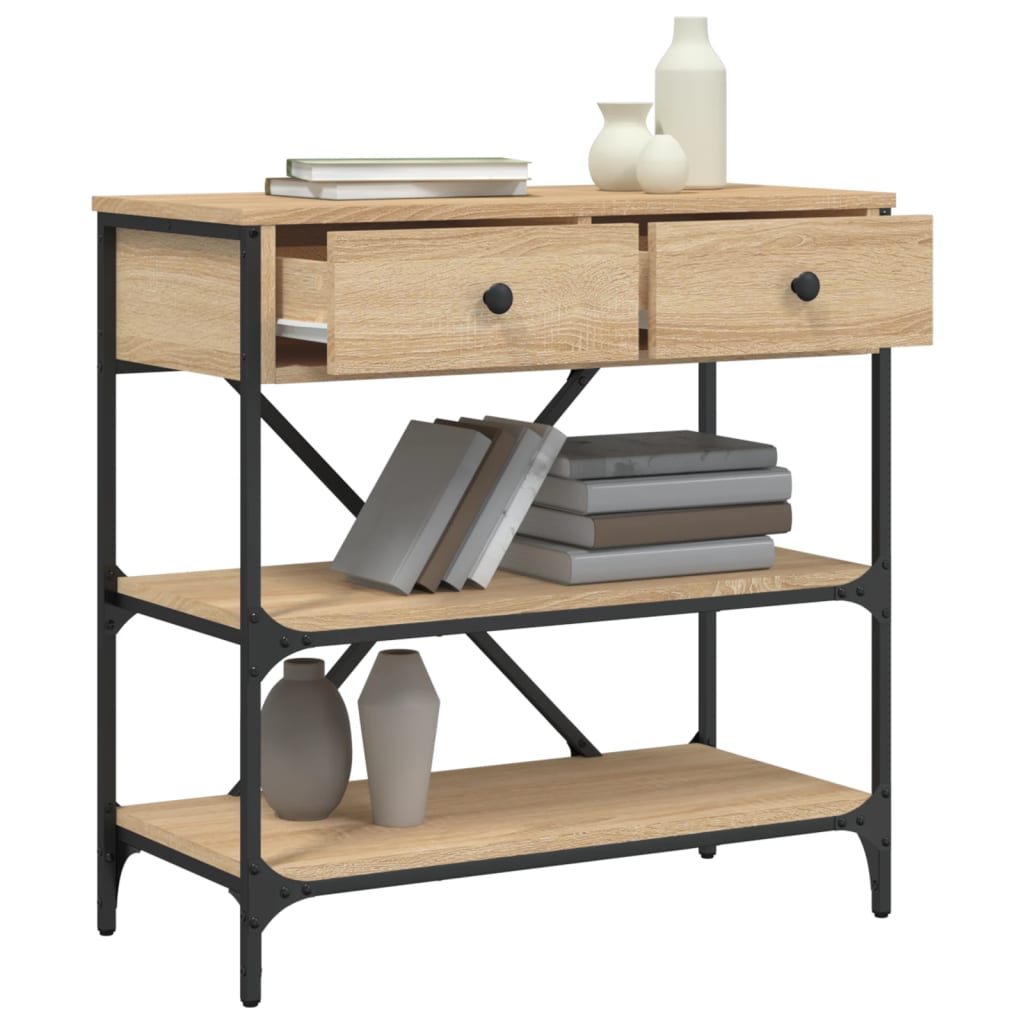 Sonoma Oak Console Table - 75x34.5x75cm, Engineered Wood
