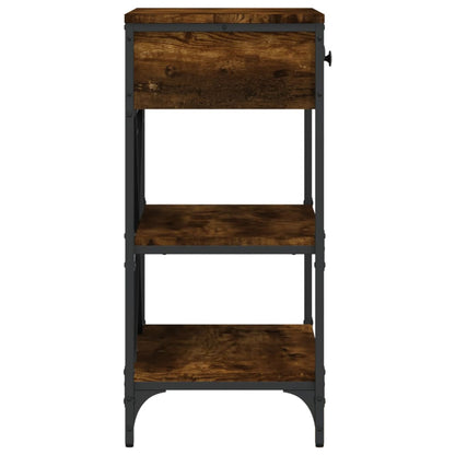 Smoked Oak Engineered Wood Console Table - 75x34.5x75 cm