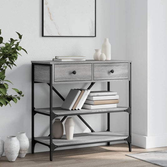 Sonoma Grey Console Table - Engineered Wood, 75x34.5x75 cm