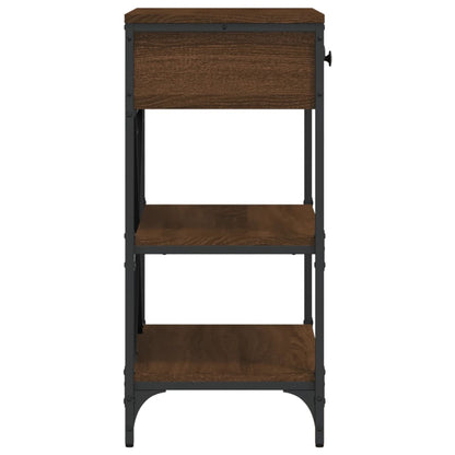 Brown Oak Console Table - Engineered Wood, 75x34.5x75 cm