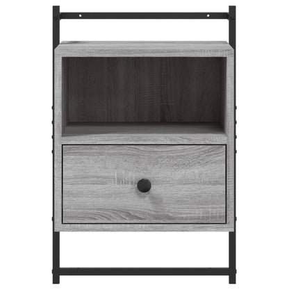 Grey Sonoma Wall-Mounted Bedside Cabinets, 2 Pcs, 40x30x61 cm