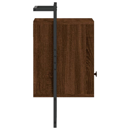 Brown Oak Wall-Mounted Bedside Cabinet 40x30x61 cm - Engineered Wood
