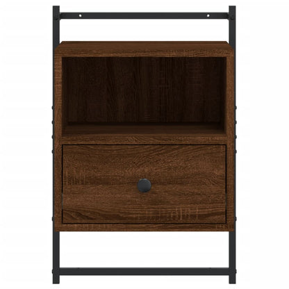 Wall-Mounted Brown Oak Bedside Cabinets Set, 40x30x61 cm, 2 Pcs