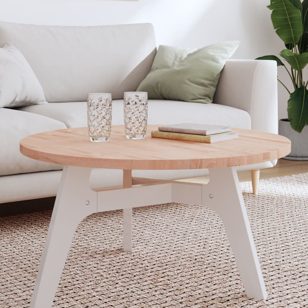 Round Solid Beech Wood Table Top Ø80cm - Durable & Stylish