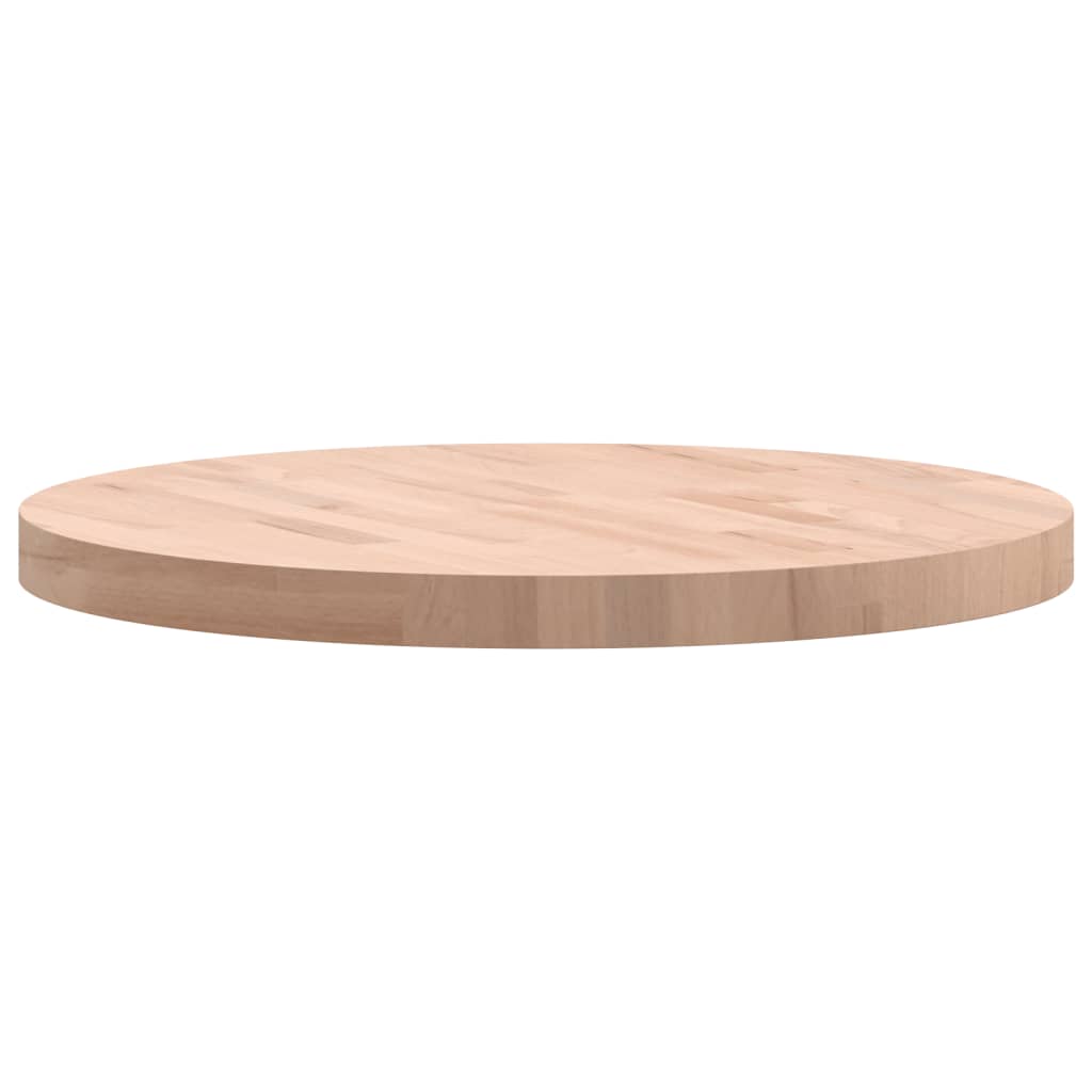 Round Beech Solid Wood Table Top Ø60x4 cm - Natural Finish