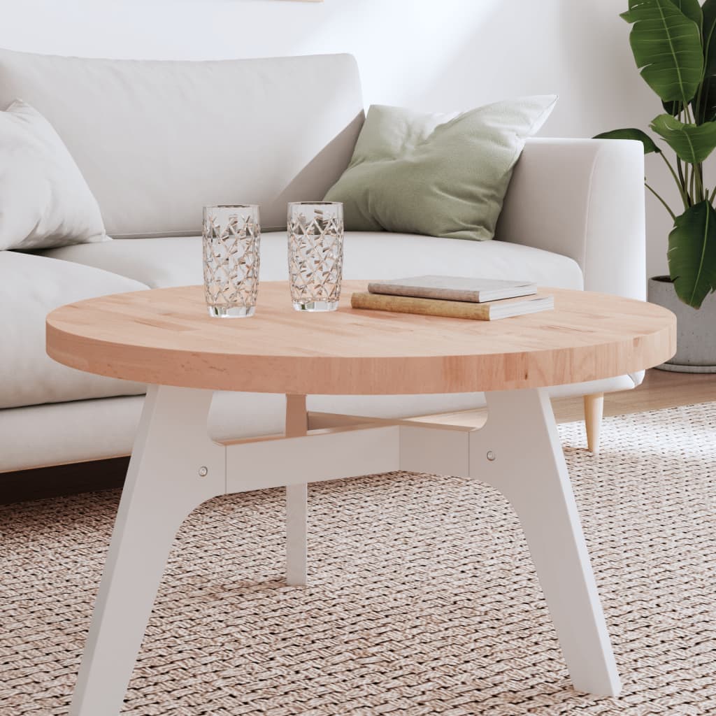 Round Beech Wood Table Top Ø80x4 cm - Solid & Durable Design