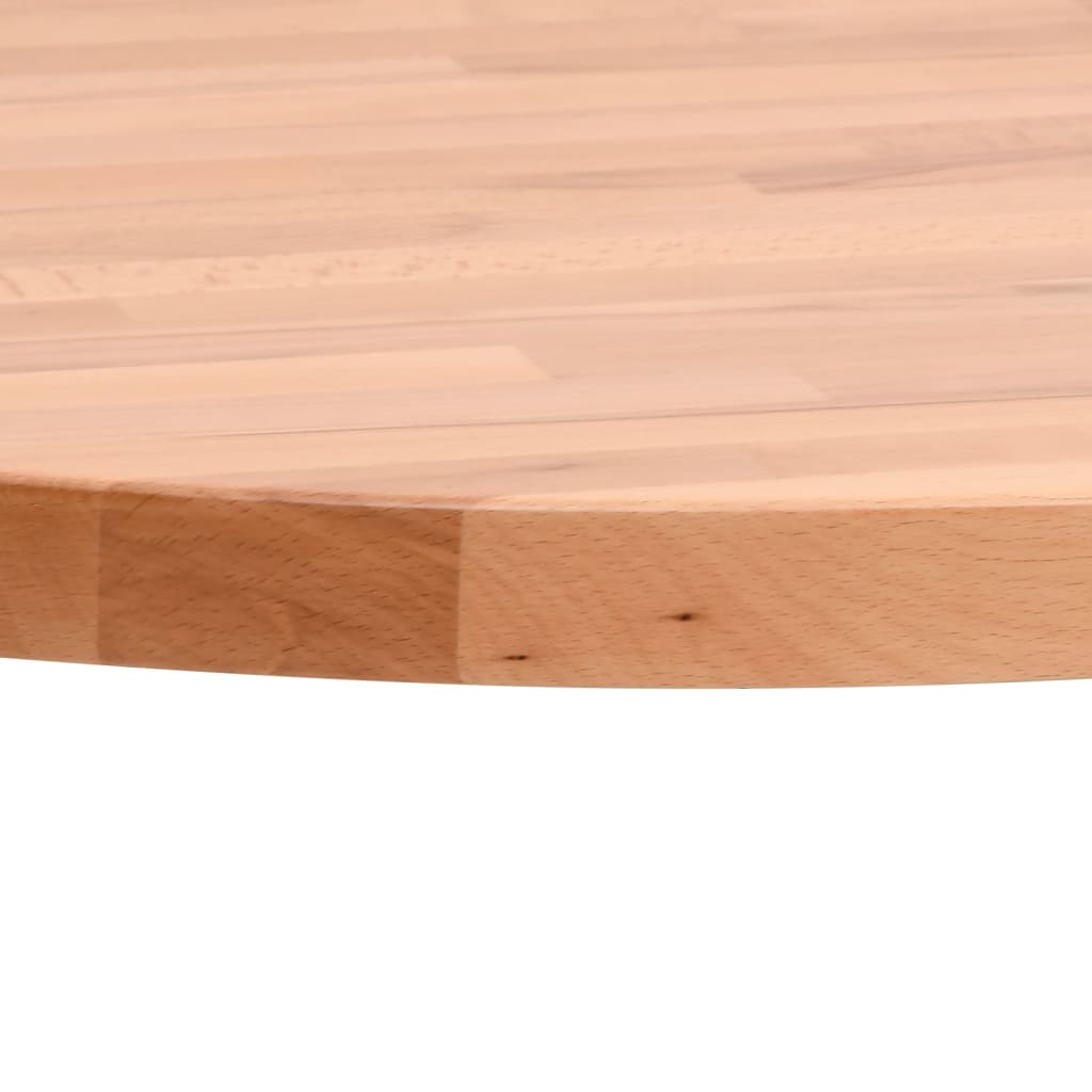 Round Solid Beech Wood Table Top Ø40x4 cm - Natural Finish