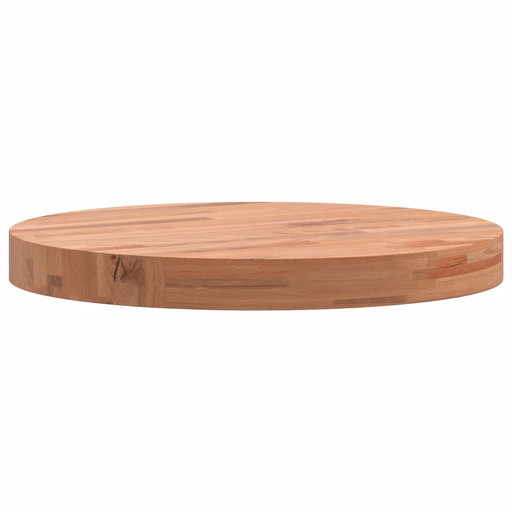 Round Solid Beech Wood Table Top Ø40x4 cm - Natural Finish