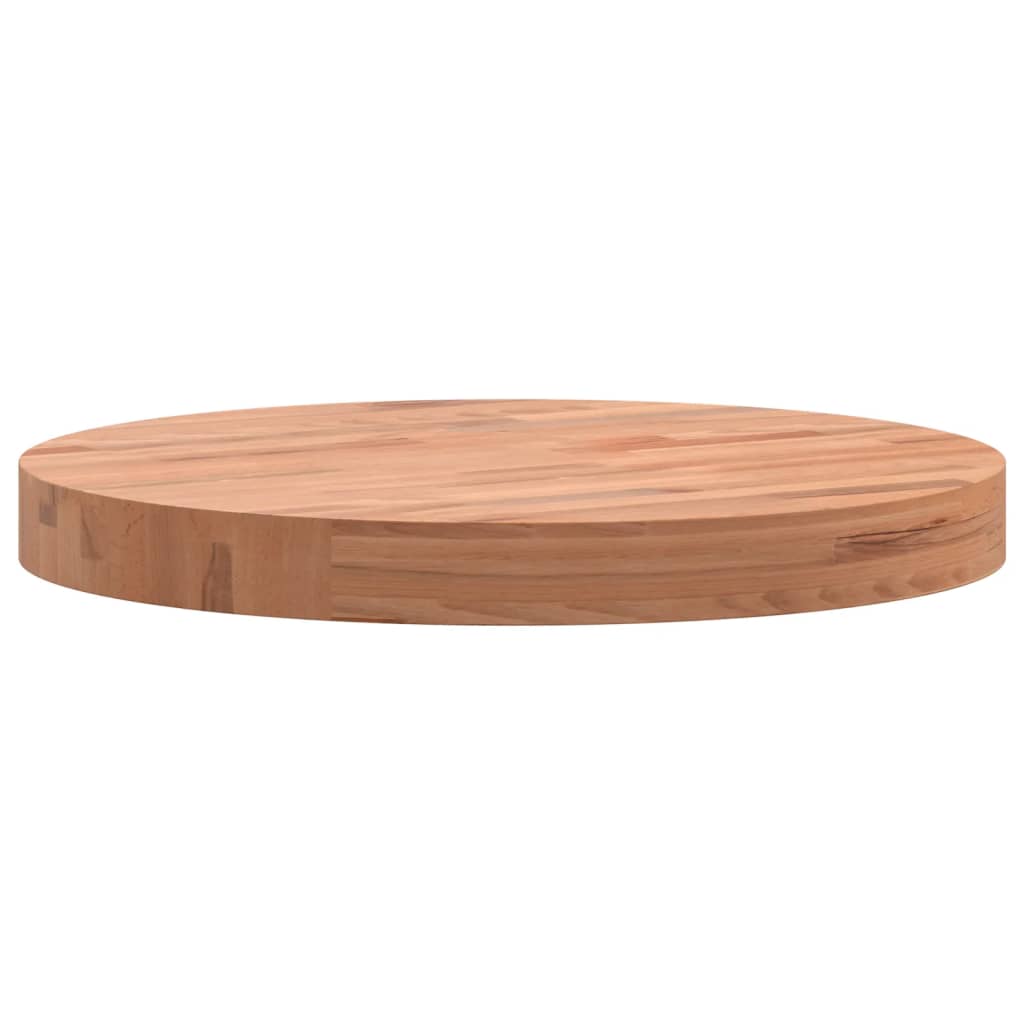 Round Solid Beech Wood Table Top Ø40x4 cm - Natural Finish