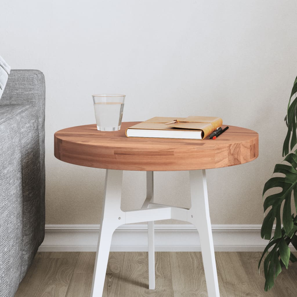 Round Solid Beech Wood Table Top Ø40x4 cm - Natural Finish