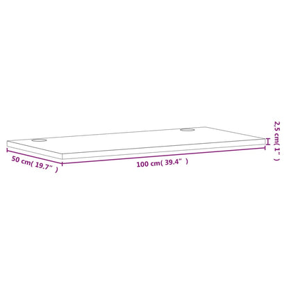Desk Top 100x50x2.5 cm Solid Wood Beech