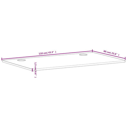 Desk Top 110x60x1.5 cm Solid Wood Beech
