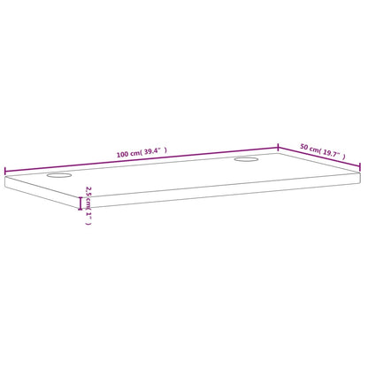 Desk Top 100x50x2.5 cm Solid Wood Beech