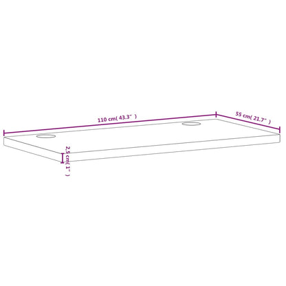 Desk Top 110x55x2.5 cm Solid Wood Beech