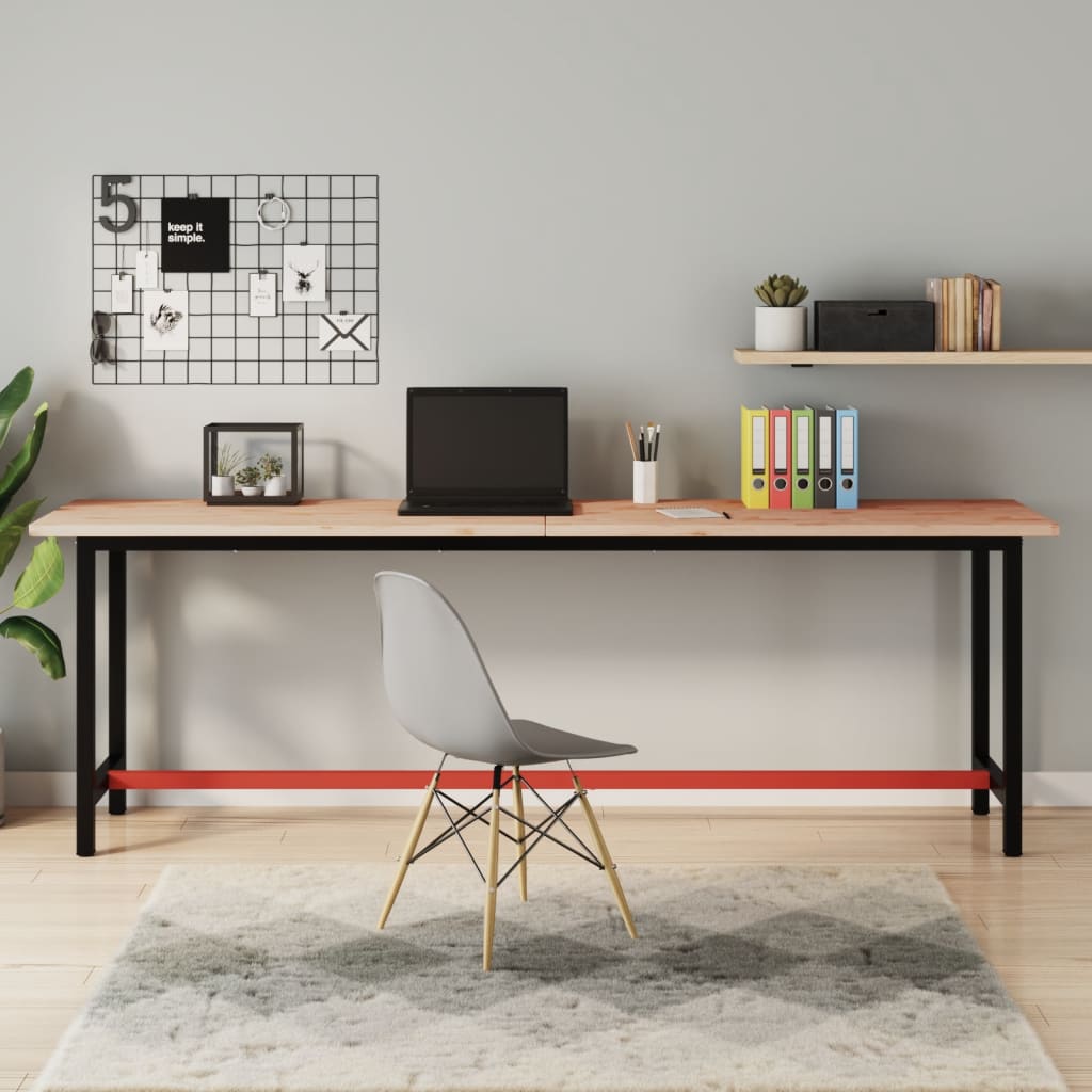 Solid Beech Wood Desk Top, 220x55x2.5 cm - Durable & Stylish