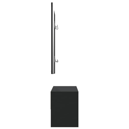 Sleek Black Engineered Wood Hallway Furniture Set