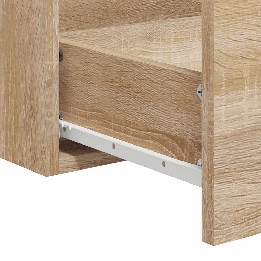 Sonoma Oak Bathroom Cabinet with Mirror - Engineered Wood