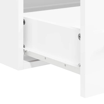 High Gloss White Bathroom Cabinet with Mirror - Engineered Wood
