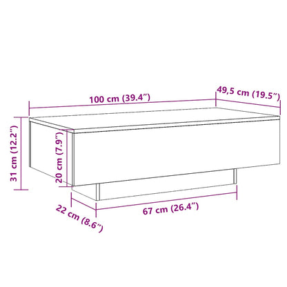 Coffee Table Concrete Grey 100x49.5x31 cm Engineered Wood