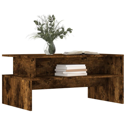 Coffee Table Smoked Oak 90x55x42.5 cm Engineered Wood