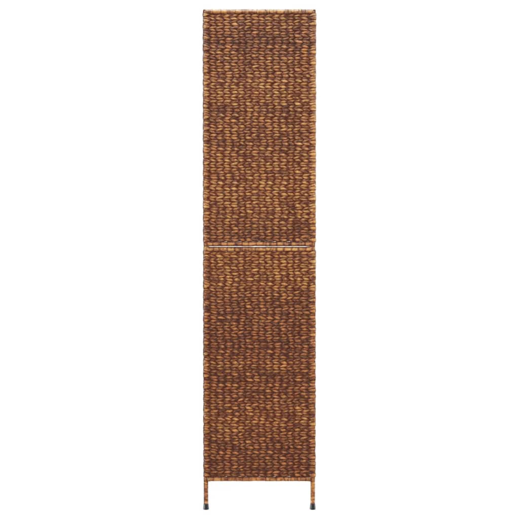 4-Panel Brown Water Hyacinth Room Divider 163x180 cm