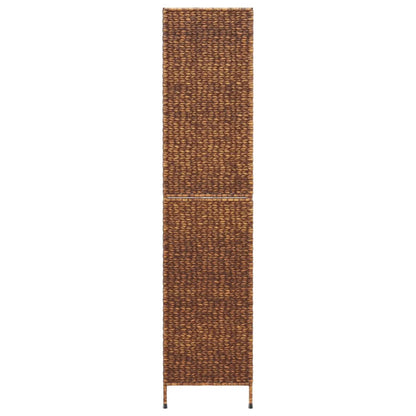 4-Panel Brown Water Hyacinth Room Divider 163x180 cm