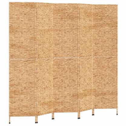 Water Hyacinth 5-Panel Room Divider, 205x180 cm - Natural Elegance