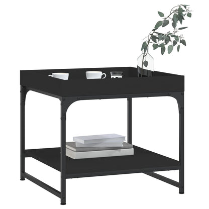 Coffee Table Black 49.5x49.5x45 cm Engineered Wood