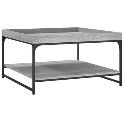 Coffee Table Grey Sonoma 80x80x45 cm Engineered Wood and Iron