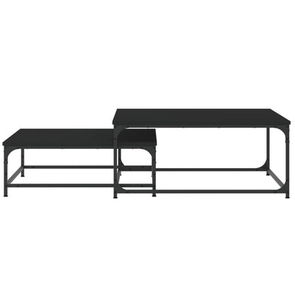 Nesting Coffee Tables 2 pcs Black Engineered Wood