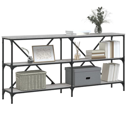 Sonoma Grey Console Table 160x30x75 cm - Engineered Wood & Iron