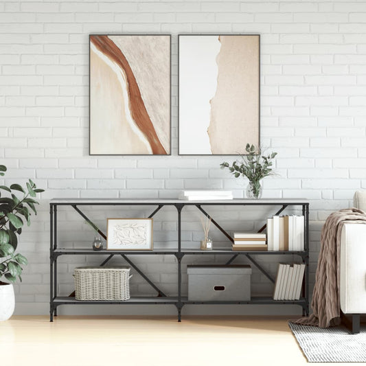 Sonoma Grey Console Table 160x30x75 cm - Engineered Wood & Iron