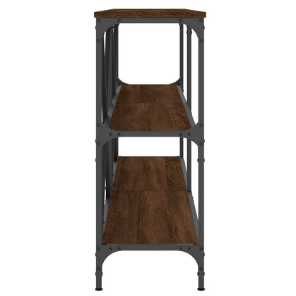 Brown Oak Console Table 160x30x75 cm - Engineered Wood & Iron