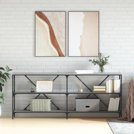 Sonoma Grey Console Table 180x30x75 cm - Engineered Wood & Iron