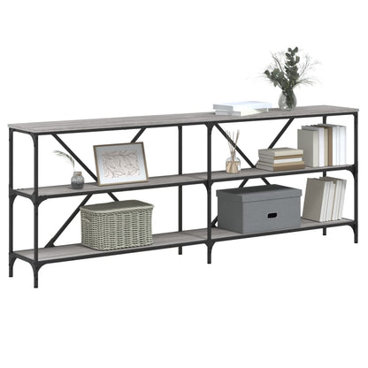 Sonoma Grey Console Table 200x30x75 cm - Engineered Wood & Iron