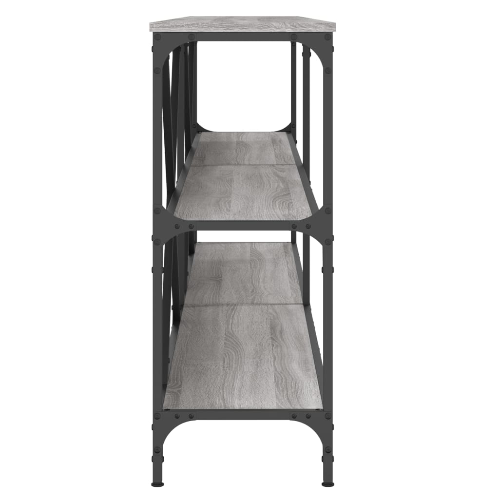 Sonoma Grey Console Table 200x30x75 cm - Engineered Wood & Iron
